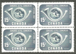 Canada UPU Cor Posthorn Globe Block/4 MNH ** Neuf SC (03-72d) - Nuevos