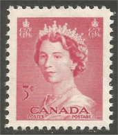 Canada QEII 3c Rose Karsh MNH ** Neuf SC (03-27a) - Single Stamps