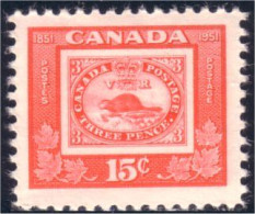 Canada Three Penny Beaver Castor MNH ** Neuf SC (03-14b) - Stamps On Stamps