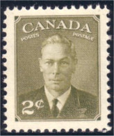 Canada George VI 2c Olive Green MNH ** Neuf SC (03-05a) - Nuovi