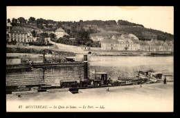 77 - MONTEREAU - LE QUAI DE SEINE - LE PORT - TOUEUR A CHAINE - REMORQUEUR "LUTECE33" - Montereau