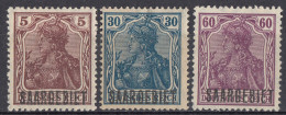 SAAR - SARRE - 1920 - Lotto Di 3 Valori Nuovi MH: Yvert 33, 40 E 44. - Used Stamps