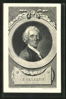 Künstler-AK Christian Fürchtegott Gellert, Portrait Des Bekannten Dichters, Gelebt Von 1716 Bis 1769  - Writers