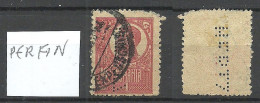 ROMANIA Rumänien 1920 Michel 253 King Karl I König O Perfin Firmenlochung - Used Stamps