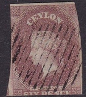 Ceylon 1857 6d Purple Brown On Blue Paper Good Used - Ceylan (...-1947)