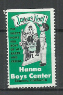 USA Boys Center Sanoma California Vignette Propaganda Poster Stamp MNH Noel Christmas - Cinderellas