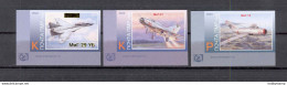 Label Transnistria 2022 Aviation Aircraft Of The Tiraspol Airfield 3v** MNH Imperforated Corner - Fantasy Labels