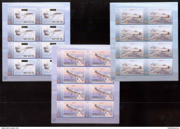 Label Transnistria 2022 Aviation Aircraft Of The Tiraspol Airfield  3 Sheetlets** MNH Imperforated - Fantasy Labels