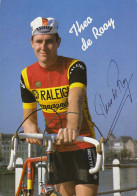 CARTE CYCLISME THEO DE ROOY SIGNEE TEAM RALEIGH 1983 - Cyclisme