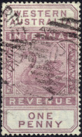 AUSTRALIA / WESTERN AUSTRALIA - SG.F19 1d Dull Purple Internal Revenue Stamp - Used COOLGARDIE / PO Duplex Cancel VFine - Used Stamps