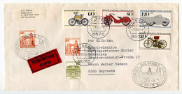 Germany, West 1983 Express / Eilzustellung Cover; Hof / Saale To Bayreuth; Historic Motorcycles Semi-postal Stamps - Lettres & Documents
