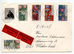 Germany, West 1985 Express / Eilzustellung Cover; Scheessel To Fredenbeck; Ornamental Borders - Medieval Book Stamps - Lettres & Documents