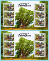 GUINEA BISSAU 2024 MS 6V - REG & OVERPRINT - MUSHROOMS OWL OWLS FROG FROGS TURTLE TURTLES HIPPOPOTAMUS BAOBAB MNH - Kikkers