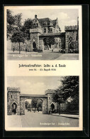 AK Calbe A. D. Saale, Jahrtausenfeier 1936, Bernburger Tor Südansicht & Nordansicht  - Bernburg (Saale)