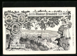 AK Hann. Münden, Festpostkarte Zum 2. Mündener Heimatsfest 1909, Panorama  - Hannoversch Münden