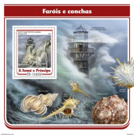 St Tome E Principe - 2017 - Lighthouses & Shell - Yv Bf 1009 - Coneshells