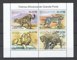 St Tome E Principe - 2011 - Big Cats - Yv 3924/27 - Big Cats (cats Of Prey)
