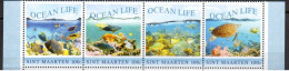 St Maarten - 2018 - Fish, Turtles, Corals - Yv 436/39 - Vie Marine