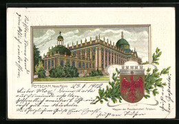 Passepartout-Lithographie Potsdam, Neues Palais, Wappen  - Autres & Non Classés