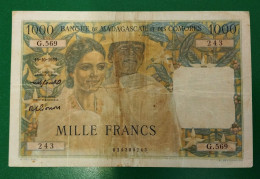 Madagascar / Banque Madagascar Et Comores / 1000 Francs 15/10/1953 P.48b / Trés Rare +++ - Madagascar