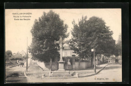 CPA Chatillon-en-Bazois, Rue De La Picherotte, Ecole Garcons  - Chatillon En Bazois