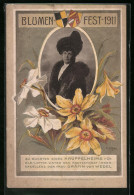 Künstler-AK Blumen-Fest 1911, Frau Gräfin Von Wedel Im Portrait, Wappen Und Blumen  - Familles Royales