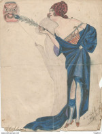 Original Drawing Woman / Dessin Original Femme 1907 Coloriage Signé / A Bas Les Masques !! - Drawings