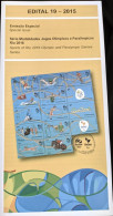 Brochure Brazil Edital 2015 19 Olympic And Paralympic Games Rio De Janeiro Without Stamp - Storia Postale