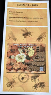 Brochure Brazil Edital 2015 10 Brazilian Bees Meliponas Without Stamp - Briefe U. Dokumente