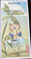 Brochure Brazil Edital 2015 20 Mascot Vinicius Rio De Janeiro Olympics Without Stamp - Briefe U. Dokumente