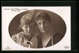 AK Prinzessin August Wilhelm Von Preussen Mit Ihrem Sohn  - Familles Royales