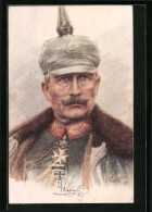 Künstler-AK Kaiser Wilhelm II. In Ordensbehängter Uniform Und Pelzkragen  - Königshäuser