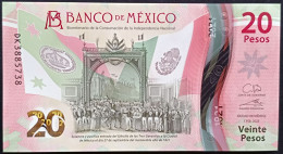 MEXICO $20 ! SERIES DK NEW 7-FEBR-2023 DATE ! Galia Bor. Sign. INDEPENDENCE POLYMER NOTE Read Descr. For Notes - Mexico