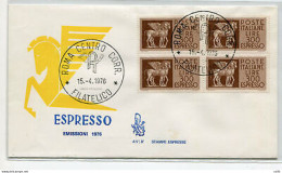 Italia FDC Venetia 1976 Espresso L. 300 Quartina Non Viaggiata - FDC