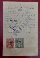 1960 Iraq Two Revenue O/p Stamp On Visa Page Fiscal - Irak