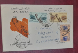 1961 Libya To Cecoslovacckia Cover With Independance Stamps - Libya