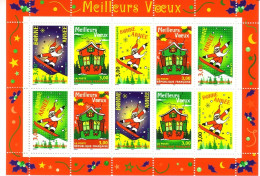 FRANKREICH MI-NR. 3343-3347 POSTFRISCH(MINT) KLEINBOGEN GRUSSMARKEN 1998 WEIHNACHTSMANN - Ungebraucht