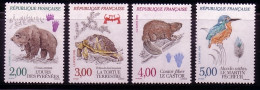 FRANKREICH MI-NR. 2853-2856 POSTFRISCH(MINT) GESCHÜTZTE TIERE BRAUNBÄR BIBER EISVOGEL - Bears
