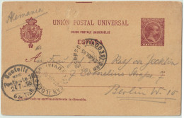 ESPAGNE / ESPAÑA - 1895 Fechador SAN ILDEFONSO (SEGOVIA) Sobre Postal 10c Carmin/anteado Ed.31 A BERLÍN, Alemania - Covers & Documents