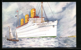 Künstler-AK Passagierschiff RMS Empress Of Britain In Der Bugansicht  - Paquebots
