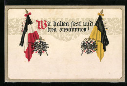 AK Flaggen Des Zweibundes  - War 1914-18