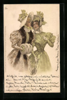 Künstler-AK Meissner & Buch (M&B) Serie 1065: Zwei Elegante Damen Mit Hüten Im Gespräch  - Other & Unclassified