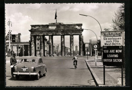 AK Berlin, Das Brandenburger Tor, Grenze  - Douane