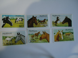 PHILIPPINES   MNH   SET  6  ANIMALS  HORSES - Cavalli