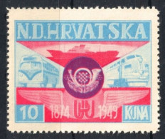 Croatia NDH Yugoslavia EXILE Cinderella 1949 MNH, UPU Bus Train Railways - Trains