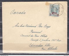 Brief Van Velm (Sterstempel) Naar Edmonton (Canada) - 1922-1927 Houyoux