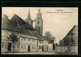 AK Jüterbog, Planeberg-Strasse Mit Blick Auf Nikolaikirche  - Jueterbog