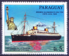 Paraguay 1986 MNH, 100th Anni. Of Statue Of Liberty, Bremen Germany, Ships - Ships