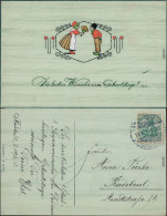 Glückwunsch - Geburtstag: Mann Und Frau 1913 Prägekarte Künstlerkarte - Birthday