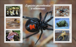 GUINEA BISSAU 2024 MS 6V - POISONOUS TOXIC VENOMOUS - FROG FROGS MUSHROOMS SNAKES FISH SCORPION SPIDERS - MNH - Kikkers